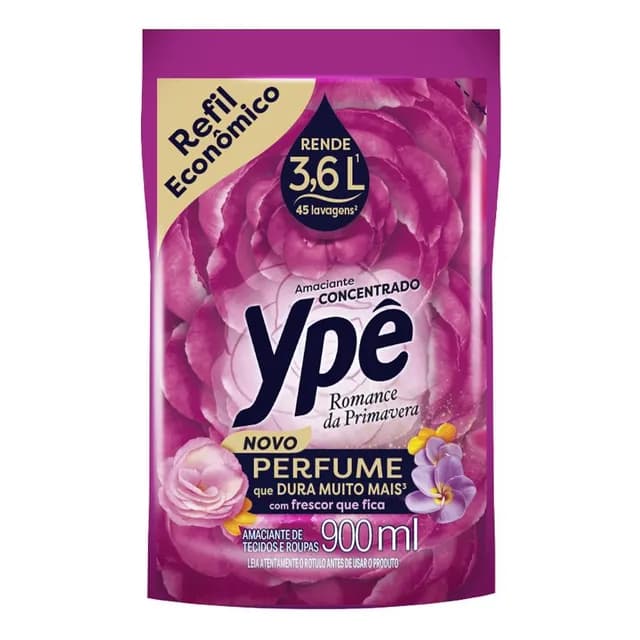 Amaciante Concentrado Ypê Romance da Primavera Refil 900ml