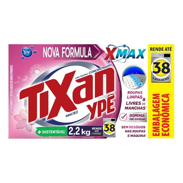 Sabão em pó Ypê Lava Roupas em Pó Tixan Lava Roupas em pó garrafa 2.2 kg