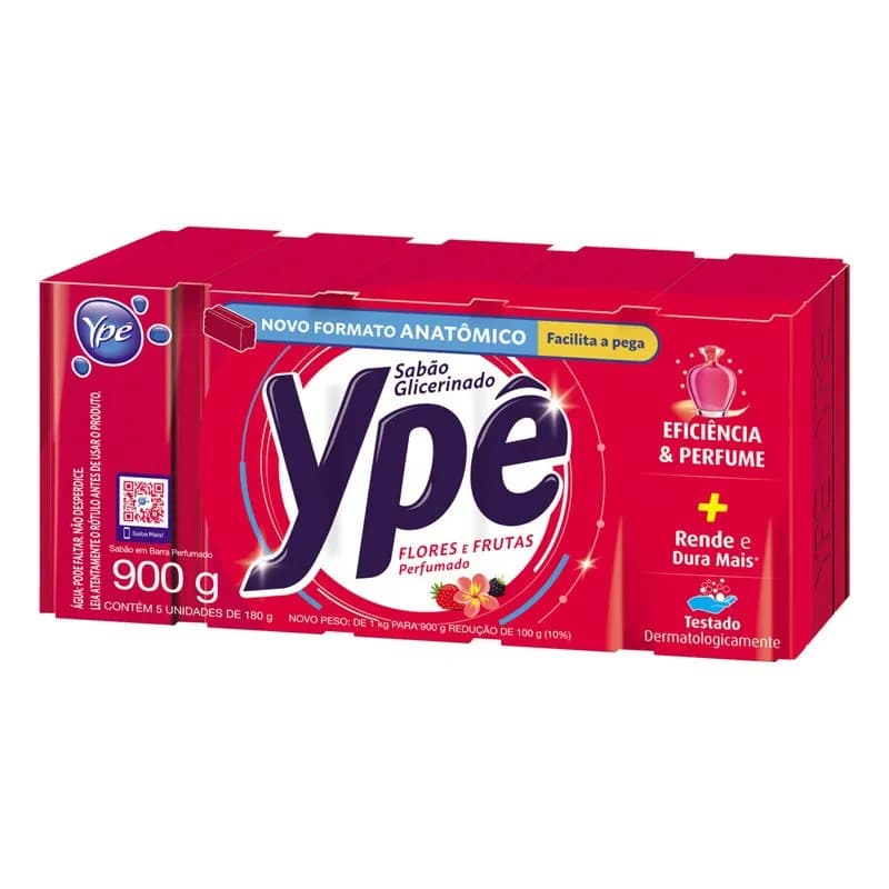 Sabão Em Barra Com 5 Unidades Flores E Frutas 800g Ypê
