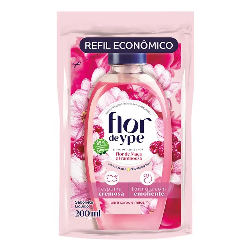 Refil Sabonete líquido Flor de maçã e framboesa 200ml Ypê