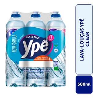 Detergente Ypê Clear 500ml Com 6 Unidades