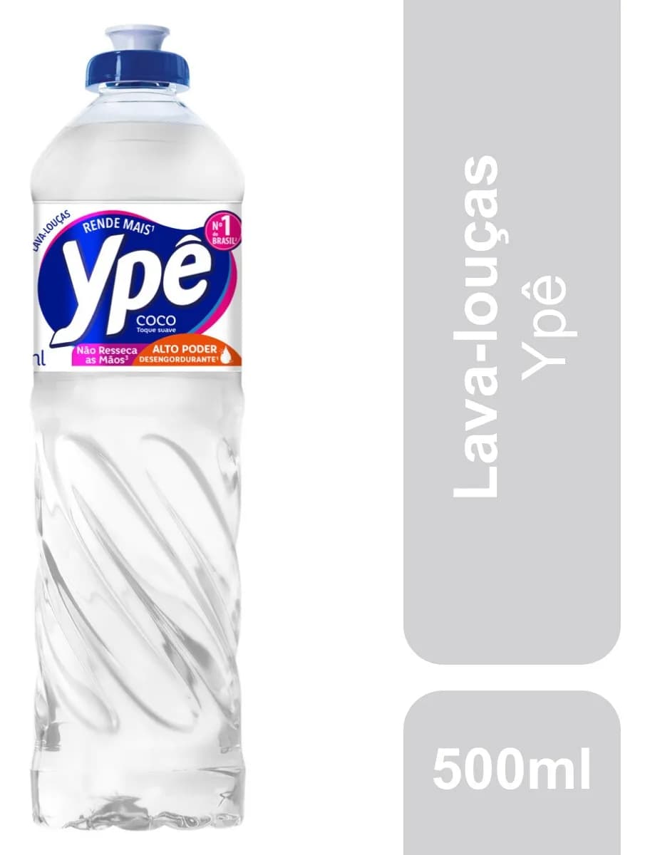 Detergente líquido lava-louças toque suave coco 500ml Ypê